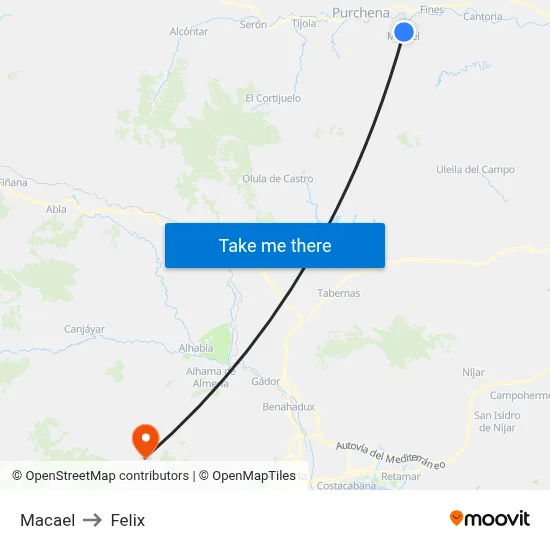 Macael to Felix map