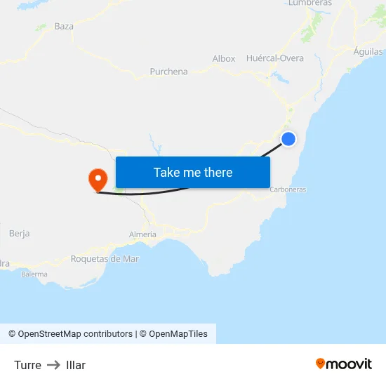 Turre to Illar map
