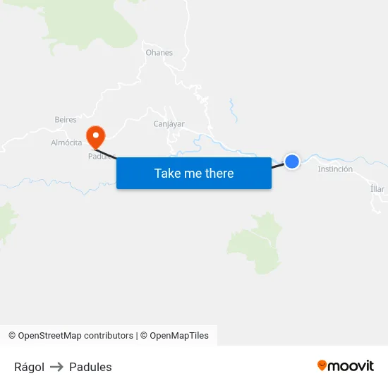 Rágol to Padules map