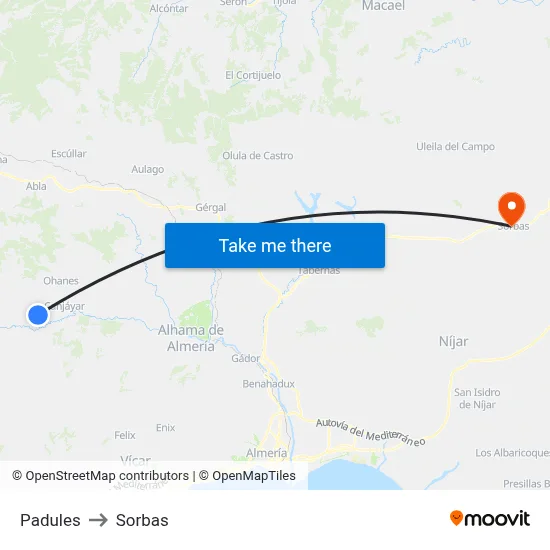Padules to Sorbas map