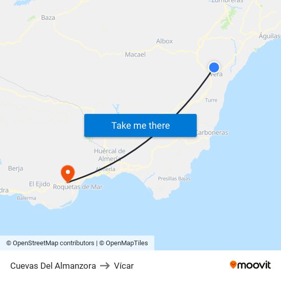 Cuevas Del Almanzora to Vícar map