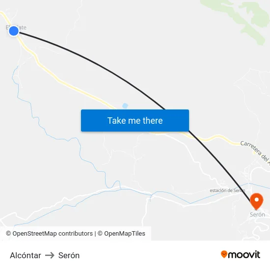 Alcóntar to Serón map