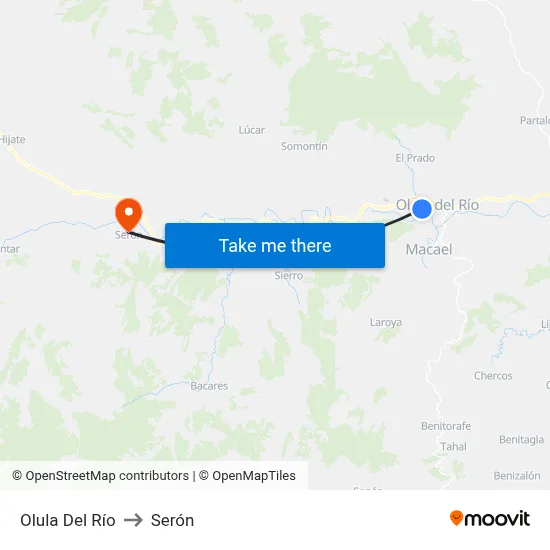 Olula Del Río to Serón map