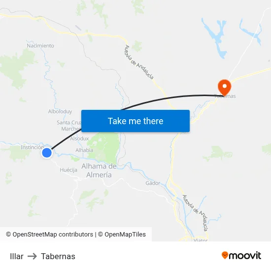 Illar to Tabernas map