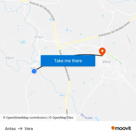Antas to Vera map