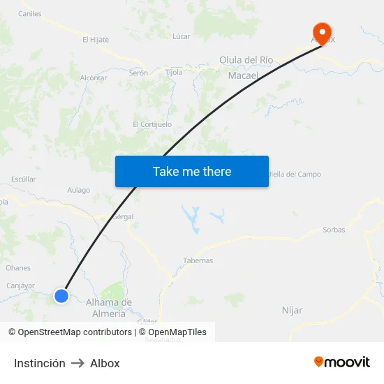 Instinción to Albox map