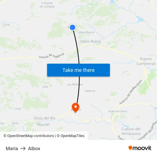 María to Albox map