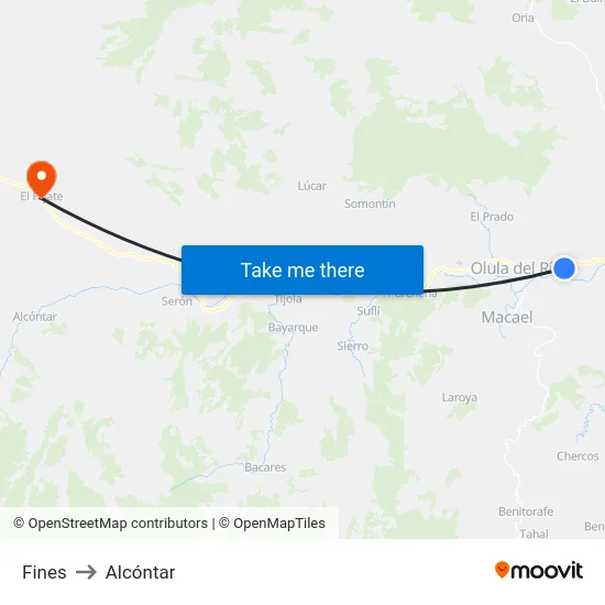 Fines to Alcóntar map