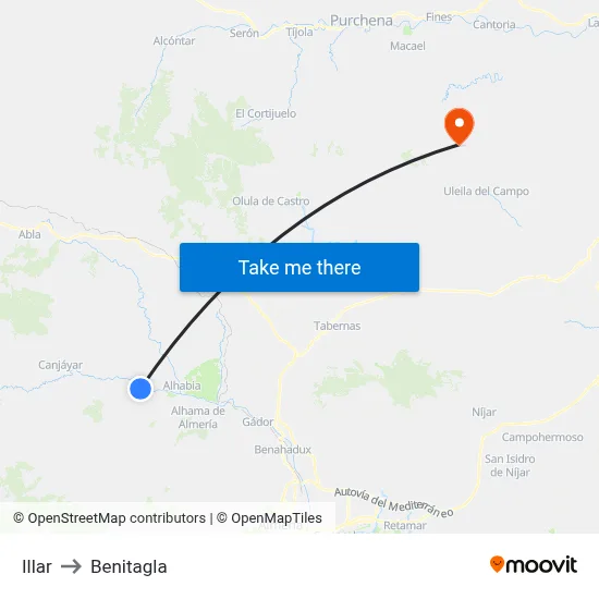 Illar to Benitagla map