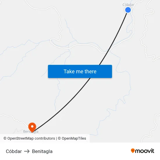 Cóbdar to Benitagla map