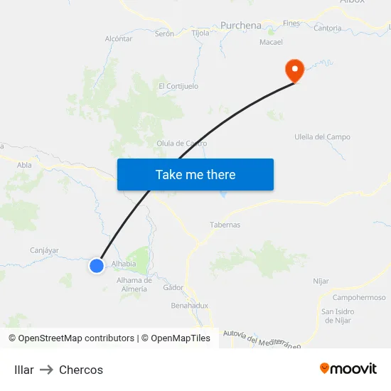 Illar to Chercos map