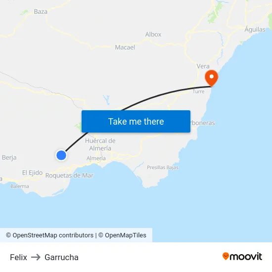 Felix to Garrucha map