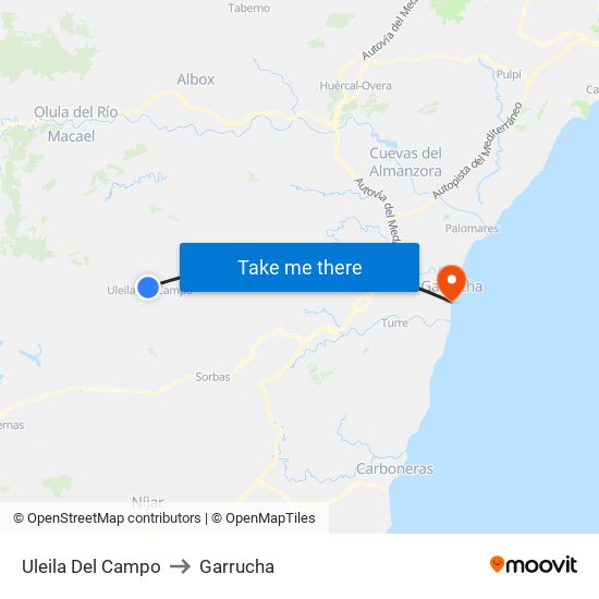 Uleila Del Campo to Garrucha map
