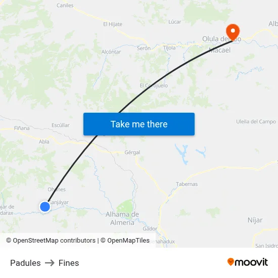 Padules to Fines map