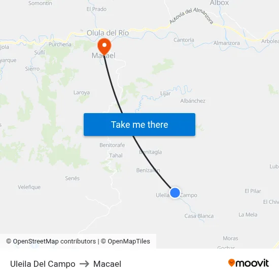 Uleila Del Campo to Macael map