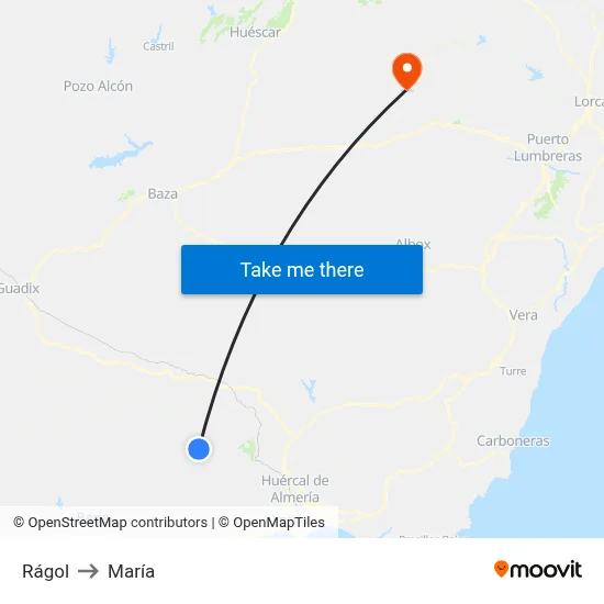 Rágol to María map