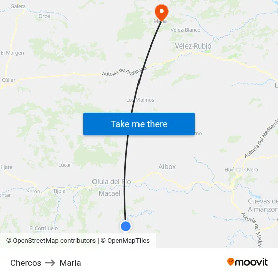 Chercos to María map