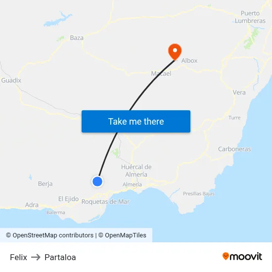Felix to Partaloa map