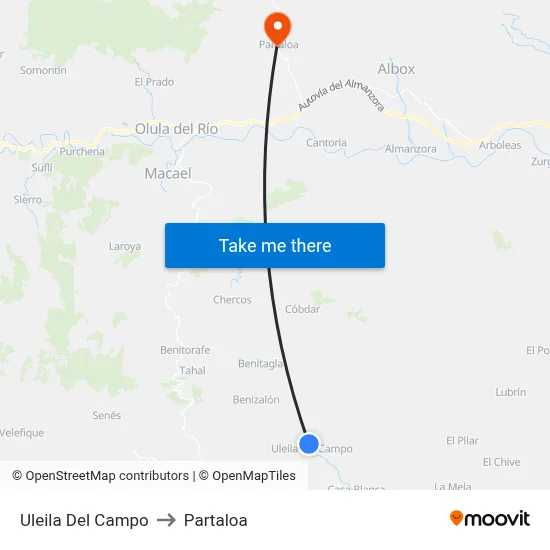 Uleila Del Campo to Partaloa map