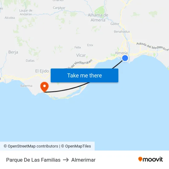 Parque De Las Familias to Almerimar map