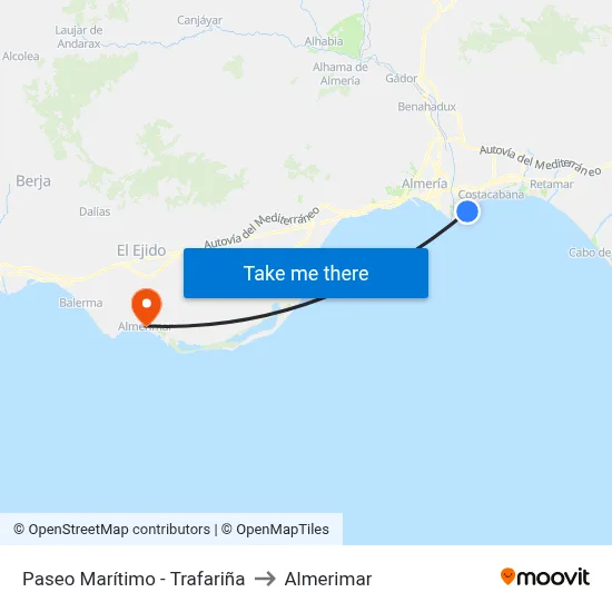 Paseo Marítimo - Trafariña to Almerimar map