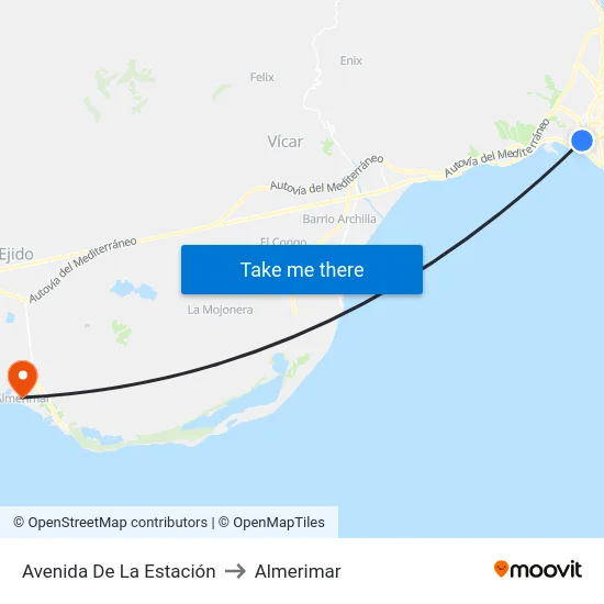 Avenida De La Estación to Almerimar map