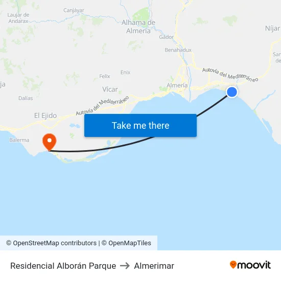 Residencial Alborán Parque to Almerimar map