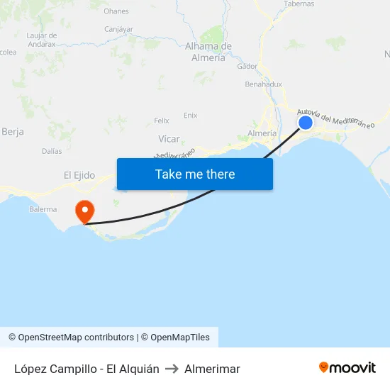 López Campillo - El Alquián to Almerimar map