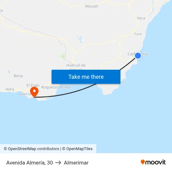 Avenida Almería, 30 to Almerimar map