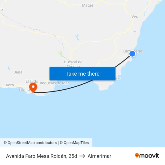 Avenida Faro Mesa Roldán, 25d to Almerimar map