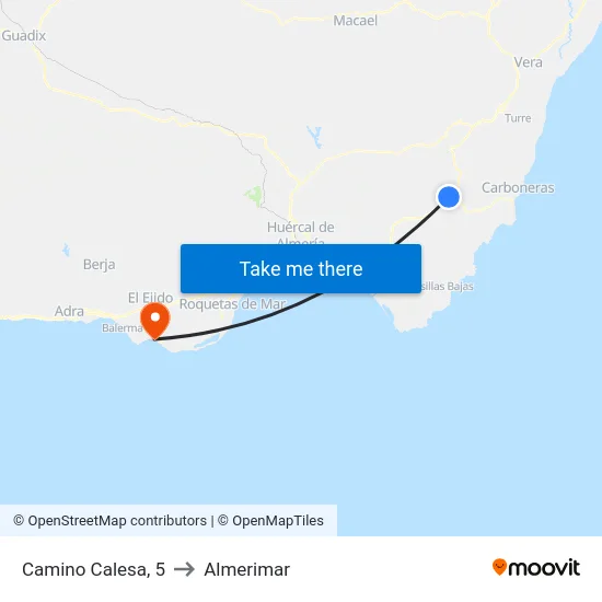 Camino Calesa, 5 to Almerimar map