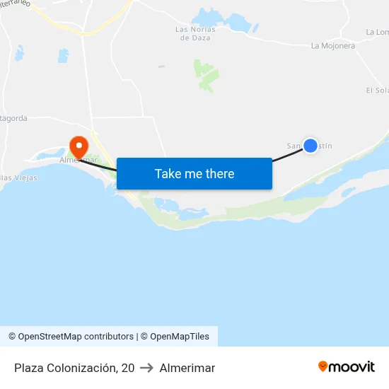 Plaza Colonización, 20 to Almerimar map