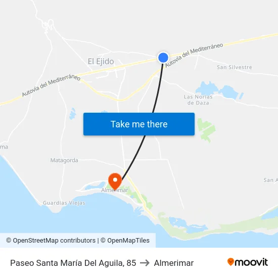 Paseo Santa María Del Aguila, 85 to Almerimar map
