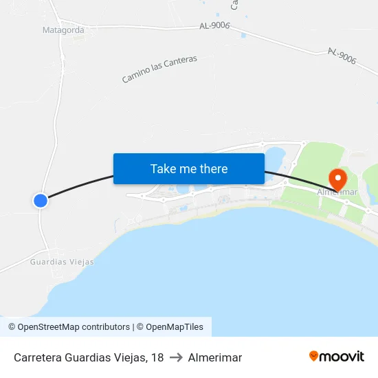 Carretera Guardias Viejas, 18 to Almerimar map