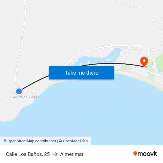 Calle Los Baños, 25 to Almerimar map