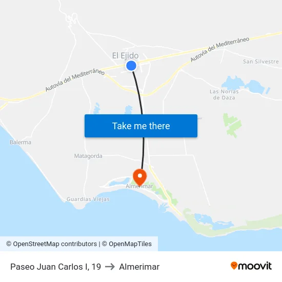 Paseo Juan Carlos I, 19 to Almerimar map