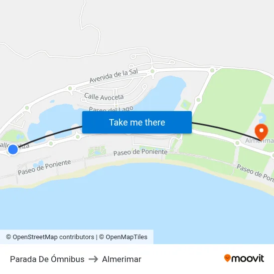 Parada De Ómnibus to Almerimar map