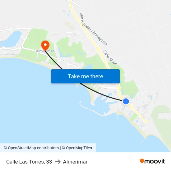 Calle Las Torres, 33 to Almerimar map