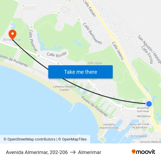 Avenida Almerimar, 202-206 to Almerimar map