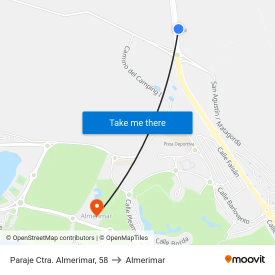 Paraje Ctra. Almerimar, 58 to Almerimar map