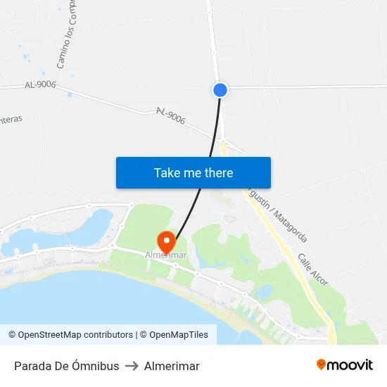 Parada De Ómnibus to Almerimar map