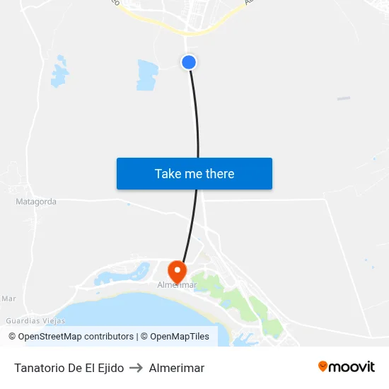 Tanatorio De El Ejido to Almerimar map