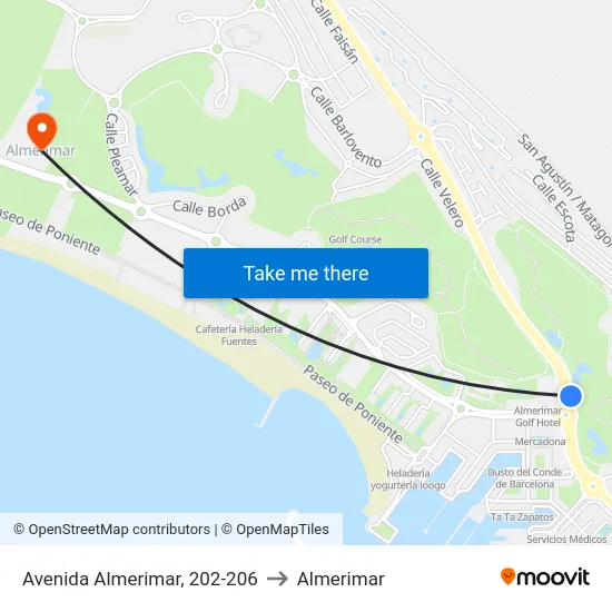 Avenida Almerimar, 202-206 to Almerimar map