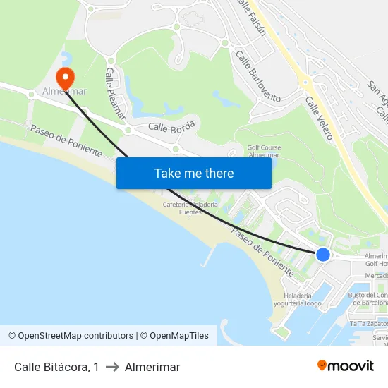 Calle Bitácora, 1 to Almerimar map