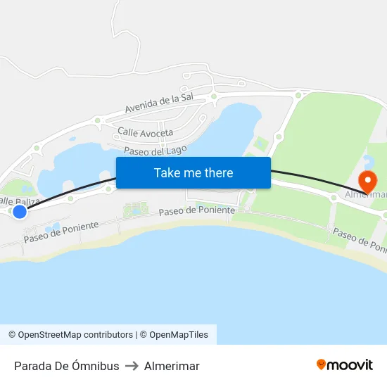 Parada De Ómnibus to Almerimar map