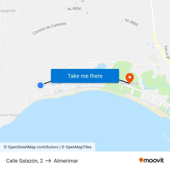 Calle Salazón, 2 to Almerimar map