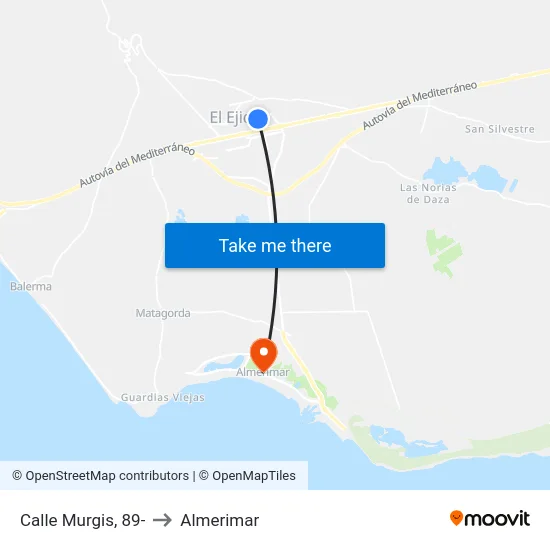 Calle Murgis, 89- to Almerimar map