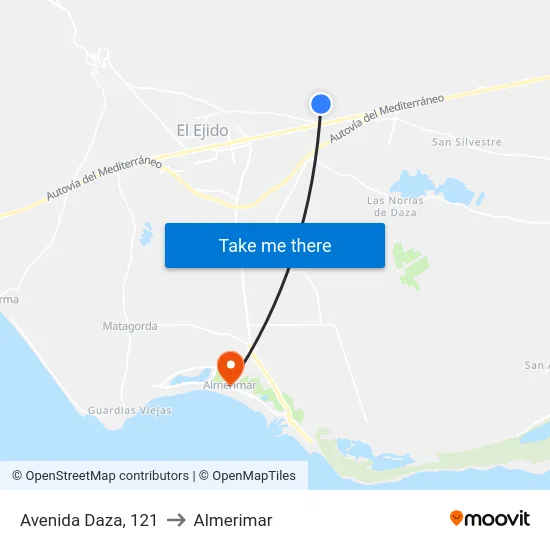 Avenida Daza, 121 to Almerimar map