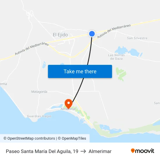 Paseo Santa María Del Aguila, 19 to Almerimar map