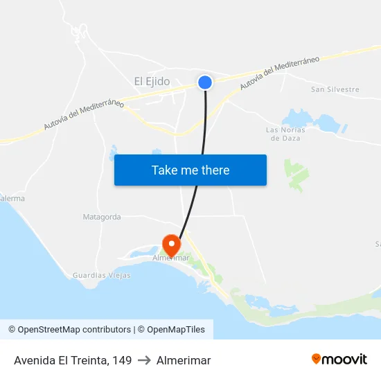 Avenida El Treinta, 149 to Almerimar map